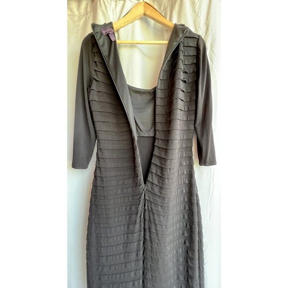 Long Tall Sally Black Shutter Dress Square Neck Pencil Stretchy Size 8 Sexy - Picture 12 of 16